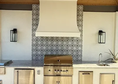 Outdoor Kitchen with Custom Tilework